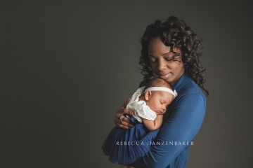 Mom and 2 month old baby girl photography