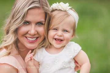 Baby girl with her mother