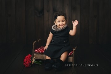 One Year Old baby studio portraits in Northern VA