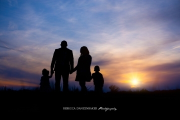 Family photography silhouette