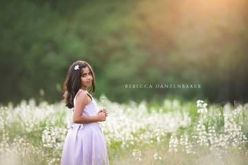 Girl and field of flowers