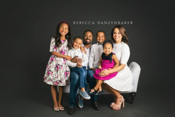 family of six studio portraits