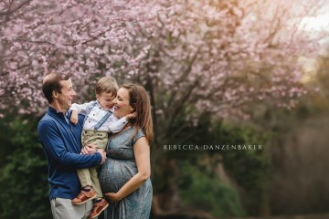 Cherry blossom maternity photography
