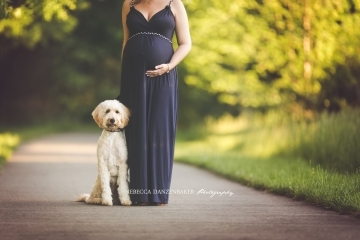 Maternity photography with Dog