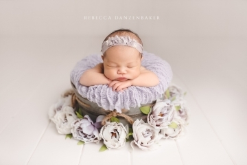 Lavender props newborn photography in Northern Va