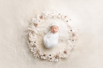 Newborn girl floral photography